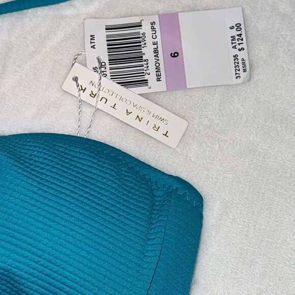 Trina Turk Ripple Rib Bandeau Top Size 6 - Picture 8 of 10